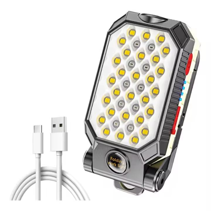 Luz de trabajo LED plegable, luz de trabajo LED, lámpara de taller, para emergencia, garaje y camping (tamaño pequeño) - 1