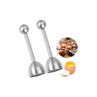 Sollbry - Juego de 2 abrehuevos de acero inoxidable, cortador de huevos, herramienta para quitar cáscaras de huevo, abridor de huevos, cortador de huevos cocidos, herramienta de cocina, para abrir cáscaras de huevo crudas y cocidas (13 unidades)