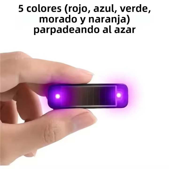 Lámpara De Advertencia Solar LED Mini Para Coche Luz De Seguridad Nocturna Antirrobo Sin Cable Simulación De Alarma Cautelar Con Destello - 1