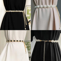 Cinturón De Perlas Elegante Para Mujer Con Cierre Elástico Y Cadena De Cinturón Accesorios De Ropa Para Mujer Material De Aleación De Zinc - details 0