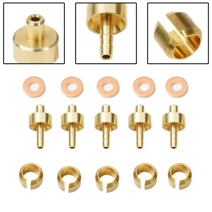 Juego De 5 Piezas De Aceite De Oliva Para Modelos HOPE TECH3 V4/E4/X2 Accesorios De Bicicleta Oro Cabeza De Metal Para Insertos De Tubo Bodys Sin Capa De Químicos Origen China - 1