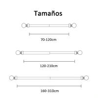 Barra de Cortina Extensible, Barra Universal Decorativa Metal Variedad de Colores 16-19 mm Diámetro, Tamaños 70-120/120-210/160-310cm - details 0
