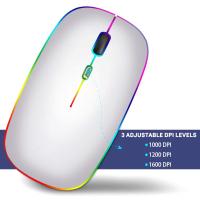 INF Ratón inalámbrico de ordenador con LED RGB modo dual Bluetooth/Wifi Plata - details 0
