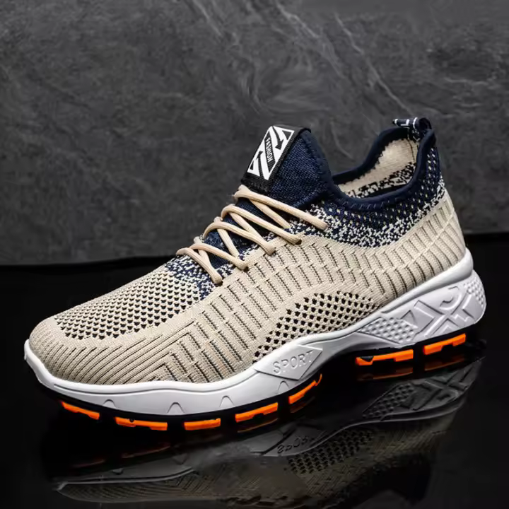 TK Nuevos zapatos casuales de moda de estilo coreano de primavera para hombre, zapatos deportivos de malla con tejido volador, zapatos deportivos para correr - 1