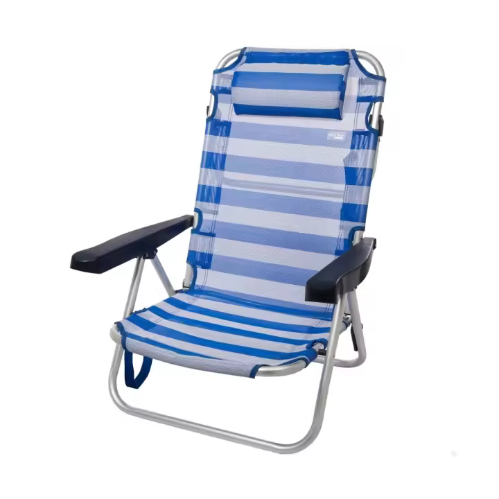 Silla plegable Aktive multiposición + cojín azul 84x54x46 cm - 1
