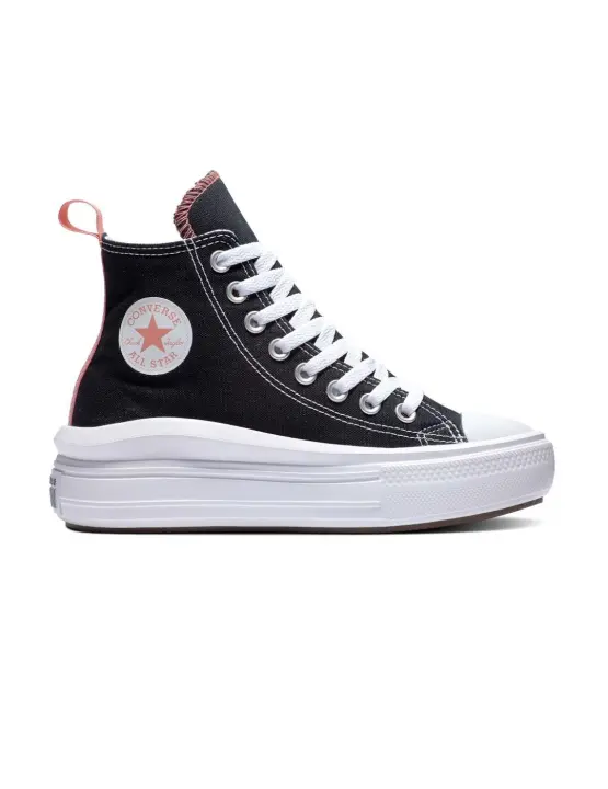 Zapatilla Mujer Converse Move Hi Negra Rosa - 1