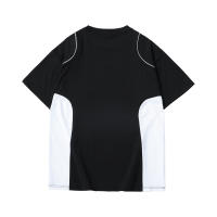 Camiseta De Hombre De Verano 2025 Trendy Con Parches Y Bloques De Color Sólido Cuello En Cuerda Corta Transpirable Top Pullover - details 3