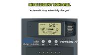 Controlador Solar MPPT 30A POWERWIN MT01 Para Batería Lifepo4 Detecta Automáticamente 12V 24V Con Pantalla LCD Dual USB Azul Gris - details 3