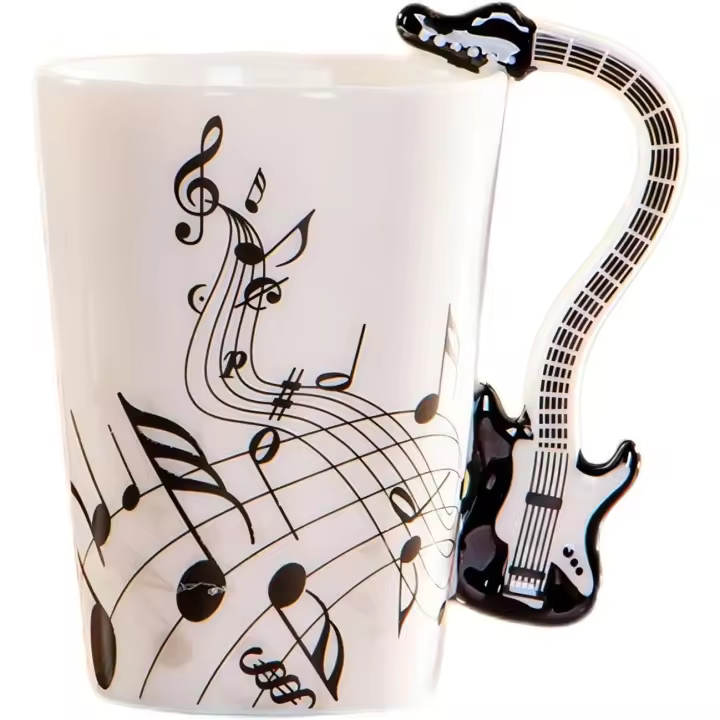 Taza de Música Creative, estilo violín, guitarra, Taza de Cerámica, Tazas para Café, té, leche, Con ASA, novedosos - 1
