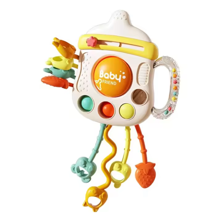 Juguete De Mordedor Para Bebé Suave Sensorial Juguete De Aprendizaje Y Desarrollo Para Recién Nacidos Bola De Actividad Para Agarrar Con Sonido Geométrica ABS Unisex 12x12x4 - 1