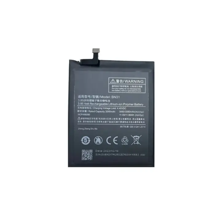 Bateria compatible con Xiaomi Redmi Note 5A / Xiaomi Mi A1 / MI 5X / Redmi Note 5A Prime / Redmi S2 ⋆ BN31 ⋆ 3080 mAh⋆Alta compatibilidad y rendimiento fiable⋆Solución ideal para restaurar batería agotada⋆Carga eficiente y uso prolongado - 1