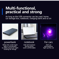 Luz LED USB Mini Para Interior De Coche Decorativa Neón Portátil Nocturna Plug And Play 1-5 Pack Luz De Emergencia - details 2