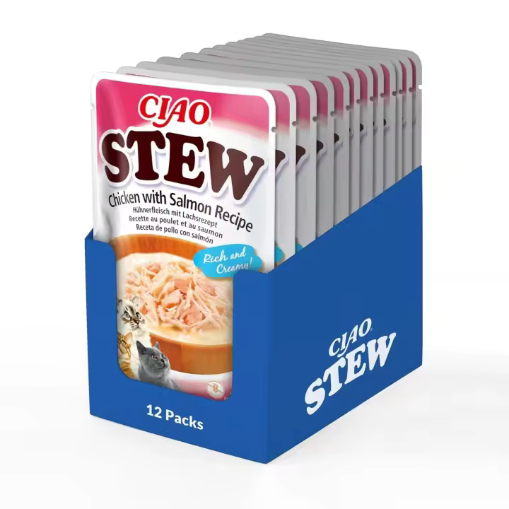 Churu Stew Estofado De Pollo y Salmón Sobre Para Gatos - 12 unidades x 40gr - 1