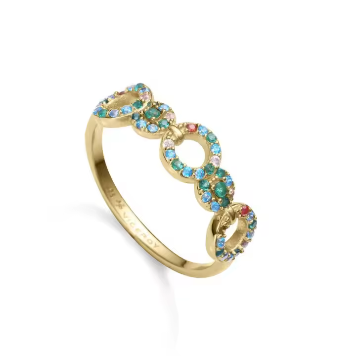 Anillo para Mujer de plata con circulos con circonitas de colores Viceroy Chic 15120A012-39 (Talla 12) - 1
