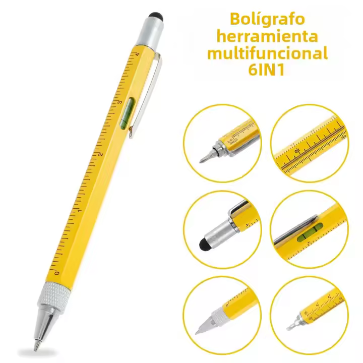 Bolígrafo Multifuncional Para Hombres 6 En 1 Regalo De Cumpleaños Lápiz Stylus Escríbete Suave Herramienta Regalo De Santa Para Familia Y Amigos - 1