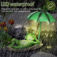 Decoración De Jardín Luz Solar LED Estatua De Rana Con Paraguas Impermeable Resina Creativa Y Divertida Para Exteriores - details 1
