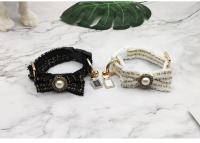 Correa Y Collar De Perro Con Encaje Y Perlas Vintage Para Pequeños Y Medianos Perros Con Cuello Ajustable Y Campanas Accesorios Para Mascotas - details 6