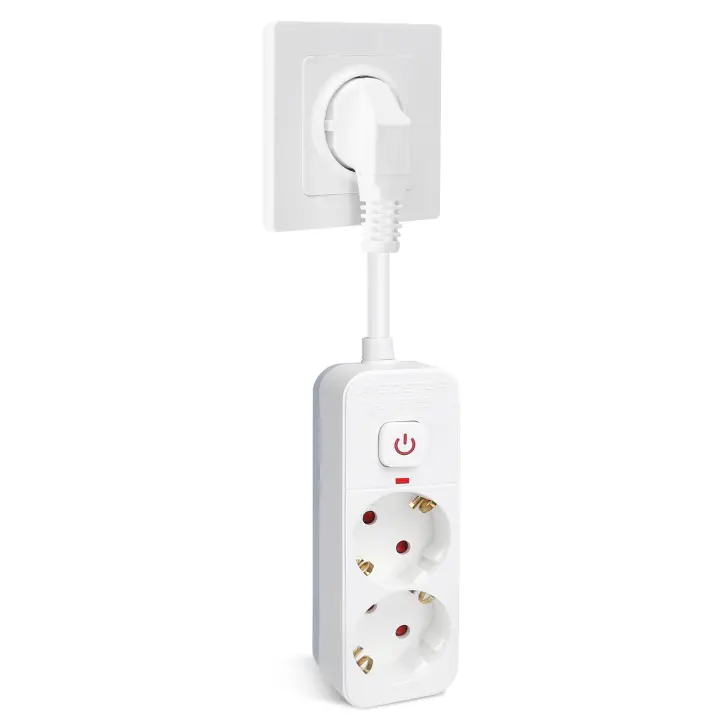 Aigostar Regleta Enchufe, Alargador Enchufe de 2/3/4 Tomas, Enchufe Multiple Regleta con Interruptor, Blanco - 1