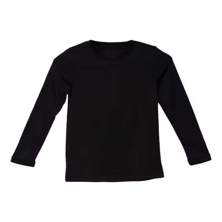 WAI 2 MARKET - Camiseta Térmica Infantil Unisex de Manga Larga (Pack 1, 2, 3, 5), 96% Poliéster 4% Elastano, Ideal para Invierno, Fútbol, Ciclismo y Nieve, Tallas 5-14 Años, Cuello Redondo, Color Negro - 1