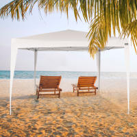 Cenador plegable y ajustable en altura 300x300x240/250 cm blanco Aktive - details 1