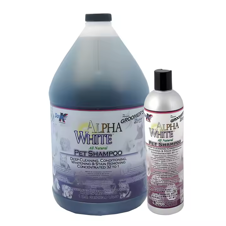 Ibañez CHAMPÚ Realzador de Tonos Claros Alpha White de Double K 473 Ml para Perros y Gatos de Manto Blanco - 1