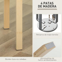 HOMCOM Juego de 4 Taburetes Apilables Redondos Taburetes Bajo de Cocina con Asiento Acolchado para Comedor Dormitorio Oficina Salón - details 2