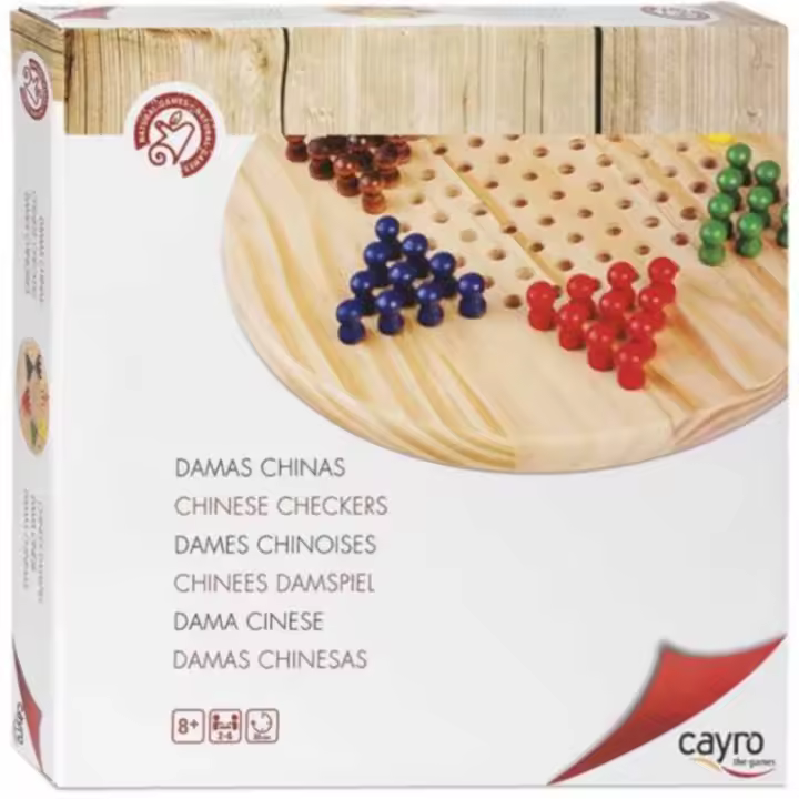 Cayro Juego de Mesa Damas Chinas en Tablero de Madera - Juego Milenario de Estrategia y Observación - 1