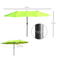 Outsunny Parasol de Jardín 460x270 cm Ovalado with manivela de mano, Parasol Doble Verde para Terraza y Jardín - details 6