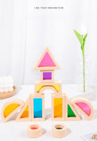 Bloques De Construcción De Madera Coloridos 25Pcs Juguete Sensorial Montessori Para Preescolar Bloques De Arcoíris De Geometría Para Niños De 4 a 12 Años - details 4