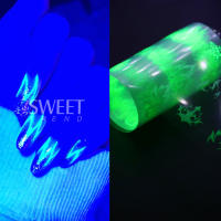 10 Rolls De Uñas Con Diseño De Llama Fluorescente Estilo Neón Para Manicura Adhesivos De Papel Estelar Para Decoración De Halloween - details 1