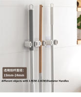 Soporte De Mopa Escoba Para Pared Multiusos Organizador De Cocina Y Baño Clips Gripper Ecológico Plástico ABS+TPR - details 3