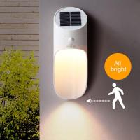 Lámpara solar Villa de Jardín at Aire Libre Luz solar decorativa Luz de pared exterior waterproof LED Luz de Jardín Luz de Inducción del cuerpo humano Luz de Calle, carcasa gris, Luz Blanca Cálida - details 0