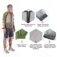 Traje Repelente De Mosquitos Para Exteriores Chaqueta Malla Con Capucha Protección Insecticida Para Pesca Y Camping Con Guantes Y Camisa - details 6