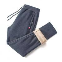 Pantalones Casuales Para Hombre Invierno Algodón Terciopelo Alineados Pantalones De Lana Gruesa Tejidos Sueltos Cintura Alta Estilo Smart Casual - details 9