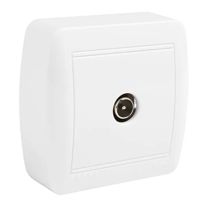 Toma De Señal Única Para Tv 74x72x28mm Superficie Mural Solera - 1