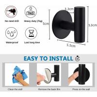 Gancho de pared para toallas, ganchos para baño, gancho para abrigos, negro, soporte para toallero, almacenamiento, 2 piezas - details 3