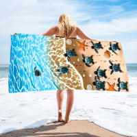 Toalla de playa absorbente de microfibra con estampado digital 3D de tortuga, gran oferta - details 4
