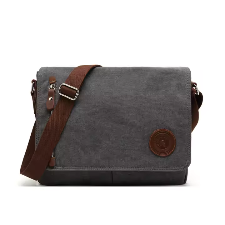 Bolso bandolera para hombre fabricado en Lona vintage - 1