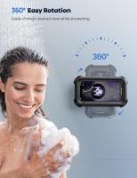Shower Phone Holder Waterproof - 480° Rotation Wall Mount Shower Phone Case, Anti-Fog, High Sensitive HD Touchscreen Shower Phone Mount- Black - details 0