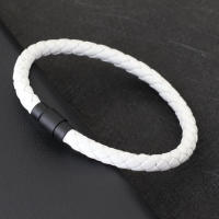 Pulsera De Cuero Minimalista Para Hombre Con Hebilla Magnética Accesorios De Moda Stackable Pulsera De Lujo Para Ocasiones Casual - details 8