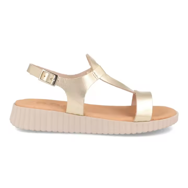 Sandalias de piel para mujer modelo Bda 19408 Oro con hebilla made in Spain by Bda Shoes - 1