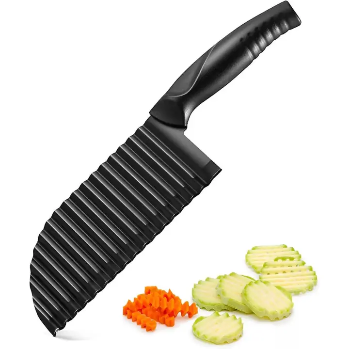 Ola DE ACERO INOXIDABLE Cortador de papas fritas Cortador de papas multifunción Cortador de papas fritas Wave Cortador de papas fritas Zig Cortador de papas fritas para papas - 1