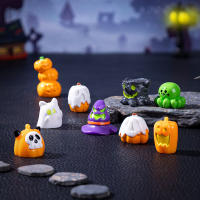 9Pcs Decoraciones De Halloween 3D Calabaza Fantasma Para Jardín De Hadas Muebles Artesanías Para Scrapbook Accesorios Para Casa Y Muñecas - details 4