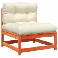 vidaXL Sofá de jardín sin reposabrazos con cojines madera maciza pino Natural y negro, Natural y girs, Marrón pino Conjunto Terraza Muebles Jardín Exterior Juego de Muebles de jardín Mueble Jardín Exterior Muebles de Salon Exterior - details 4