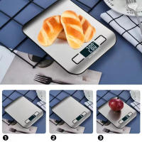 Báscula De Cocina Digital Con Pantalla LED 5Kg/1G Panel De Acero Inoxidizable Escalas Electrónicas Para Alimentaciones Y Joyas De Hornear Para El Hogar - details 2