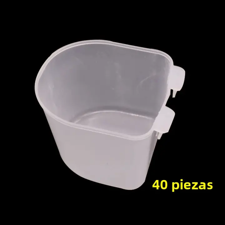 40 Pcs Copas De Bebida Para Pájaros De Cerrado Plástico 65*60*45mm Suministros Para Animales De Granja Y Mascotas - 1