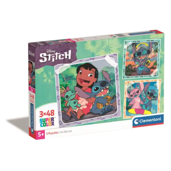 PUZZLE 3X48 SQUARE STITCH DISNEY - 1