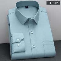 Camisa De Moda BAMBOOPLE Antirroto Clásica Sólida Para Negocios Casuales Suave No Tejida De Poliéster Y Spandex Manga Larga Para Hombres - details 7