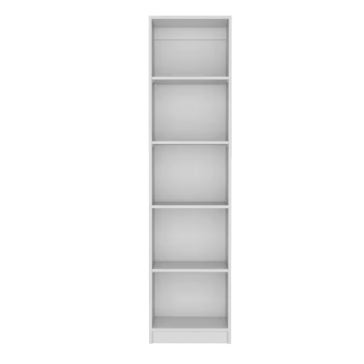 TUHOME Librería Home Xs con estantes de 5 niveles y diseño delgado Blanca - 1
