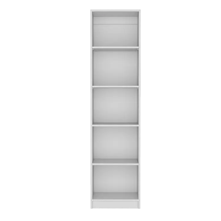 TUHOME Librería Home Xs con estantes de 5 niveles y diseño delgado Blanca - 1